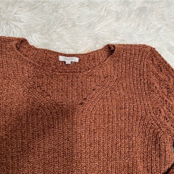 Maurice’s Solid Chenille Pointelle Sleeve Pullover Sweater size L - Picture 6 of 8